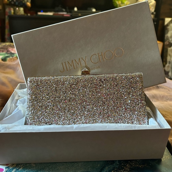 NWOT Jimmy Choo Clutch with Chain - Picture 5 of 7